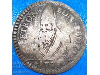 Vatican City 1778 Carlino da 5 Bolognese Pius VI 1775-1799 Bologna