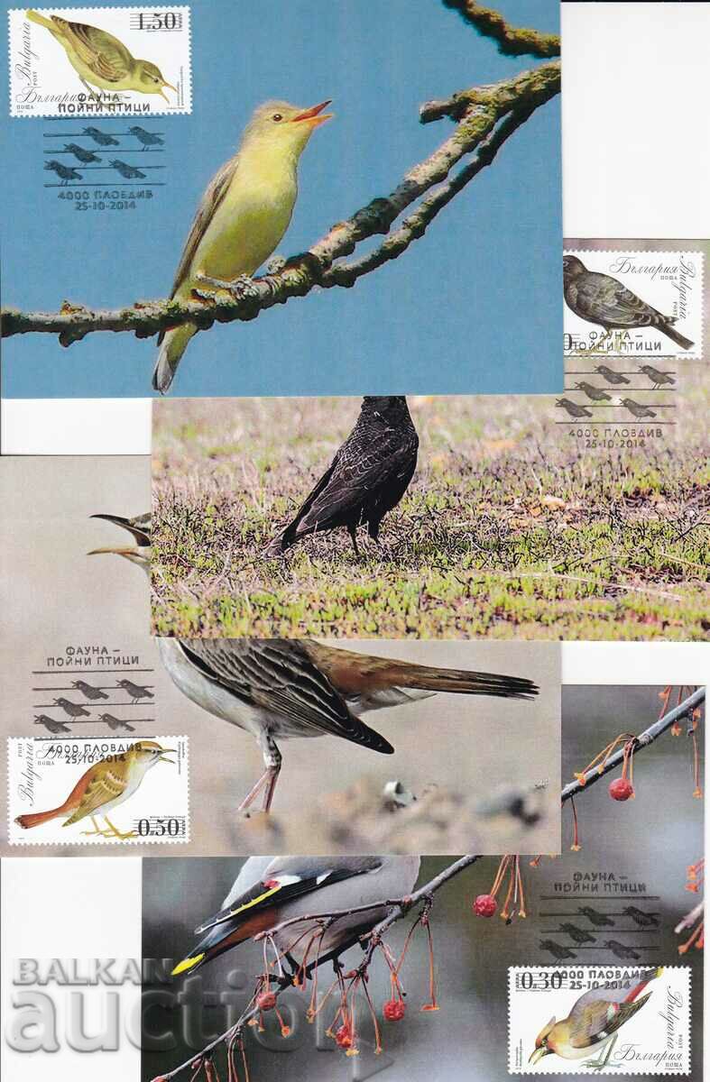 Χάρτες μέγιστο Βουλγαρία 2014 Πανίδα Songbirds No. 5157 - 60