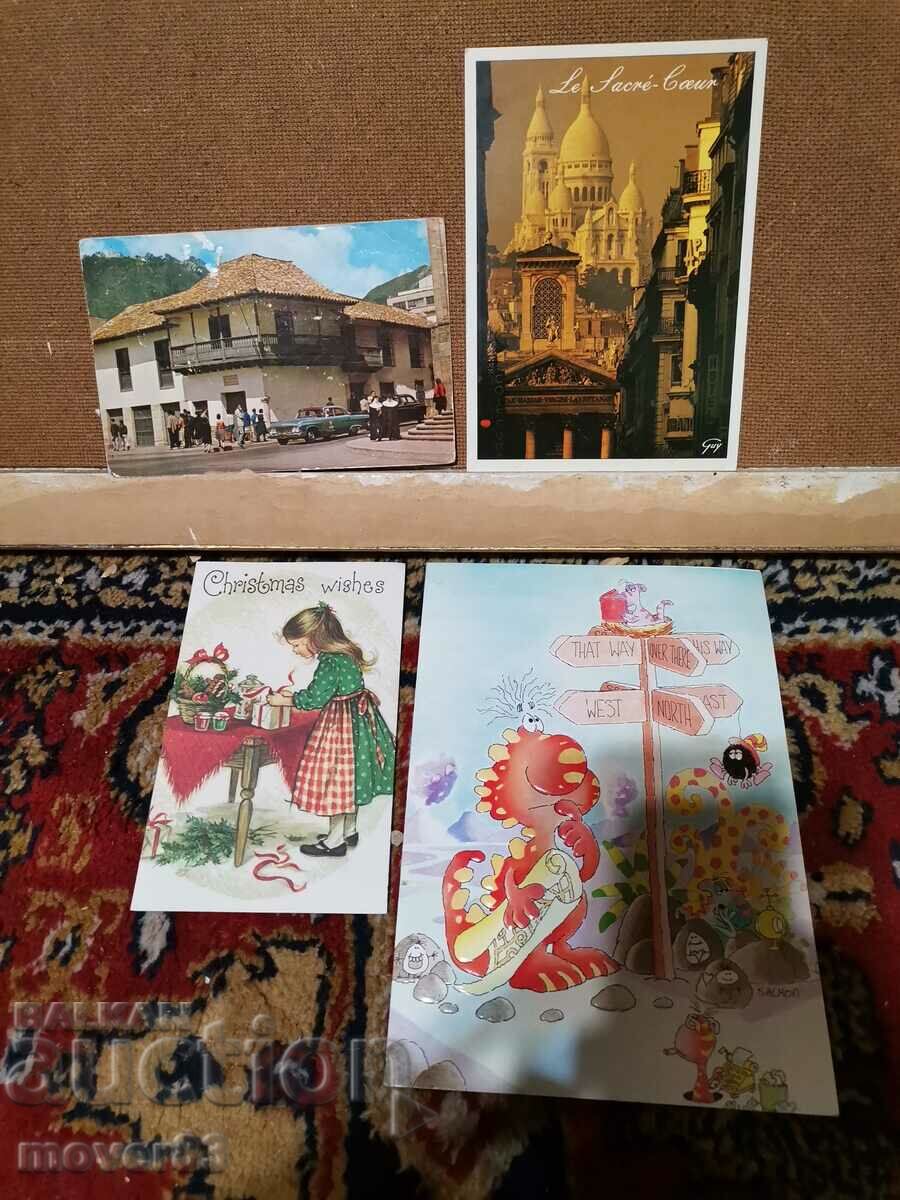 Postcards. Various. 4 pieces