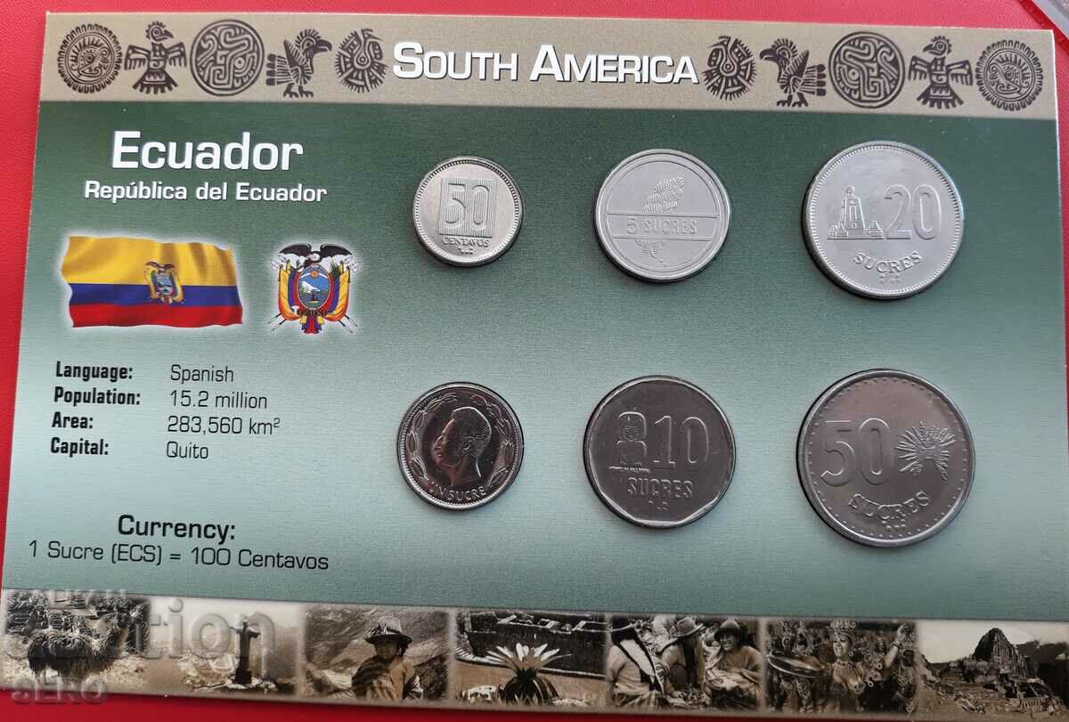 Ecuador-SET de 6 monede 1988-1991