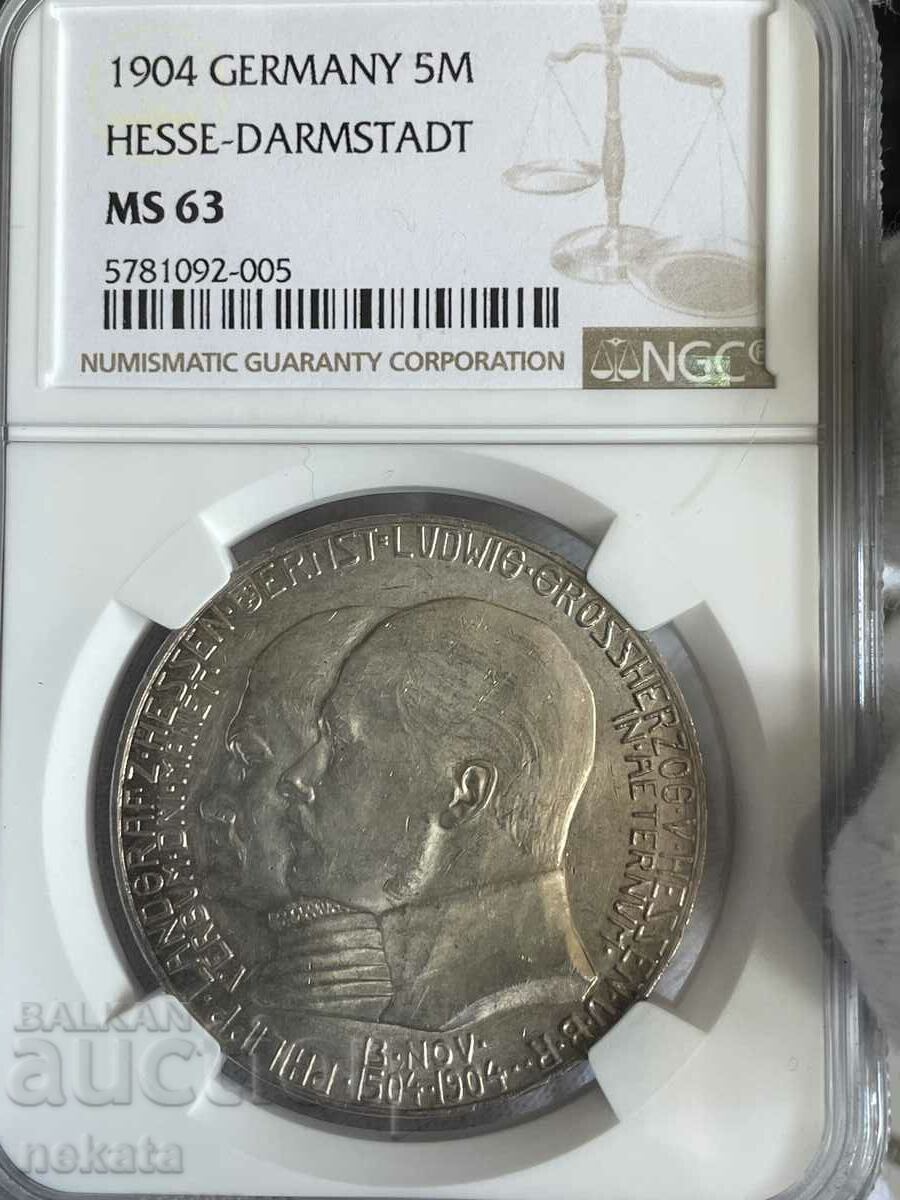 5 timbre 1904 Hesse NGC MS63