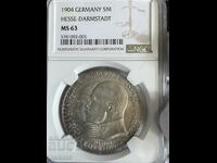 5 timbre 1904 Hesse NGC MS63