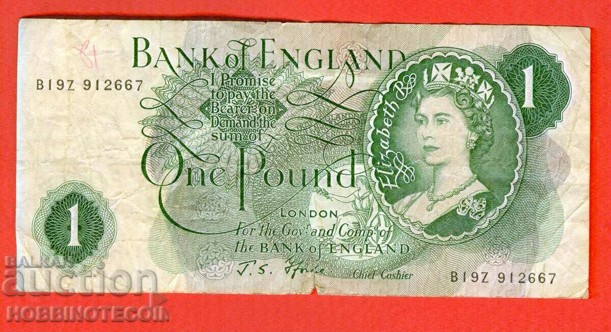 ENGLAND GREAT BRITAIN 1 Pound issue 1966 1970 signature 2