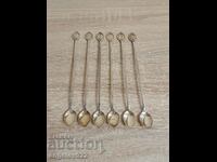 6 NS cocktail spoons, numbered from 7 to 12 incl.