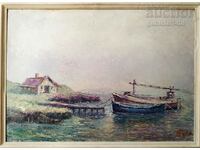 Picture, sea, boats, art. N. Selivanov, 1978