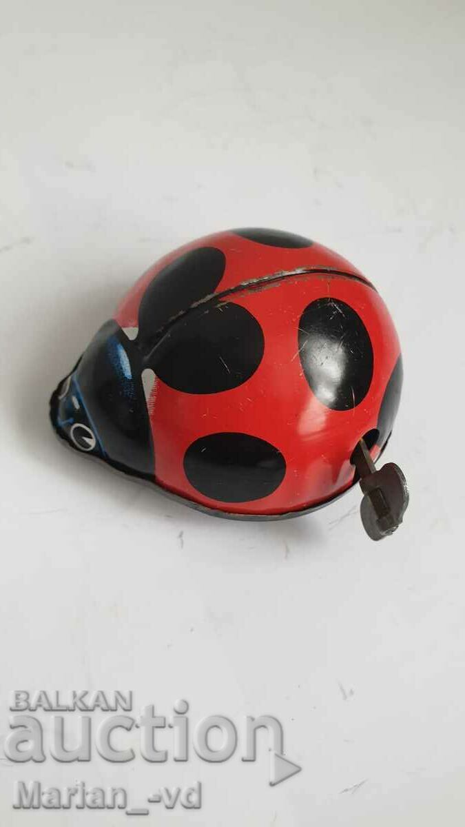 Yone Japan Ladybug Wind Up Tin Toy