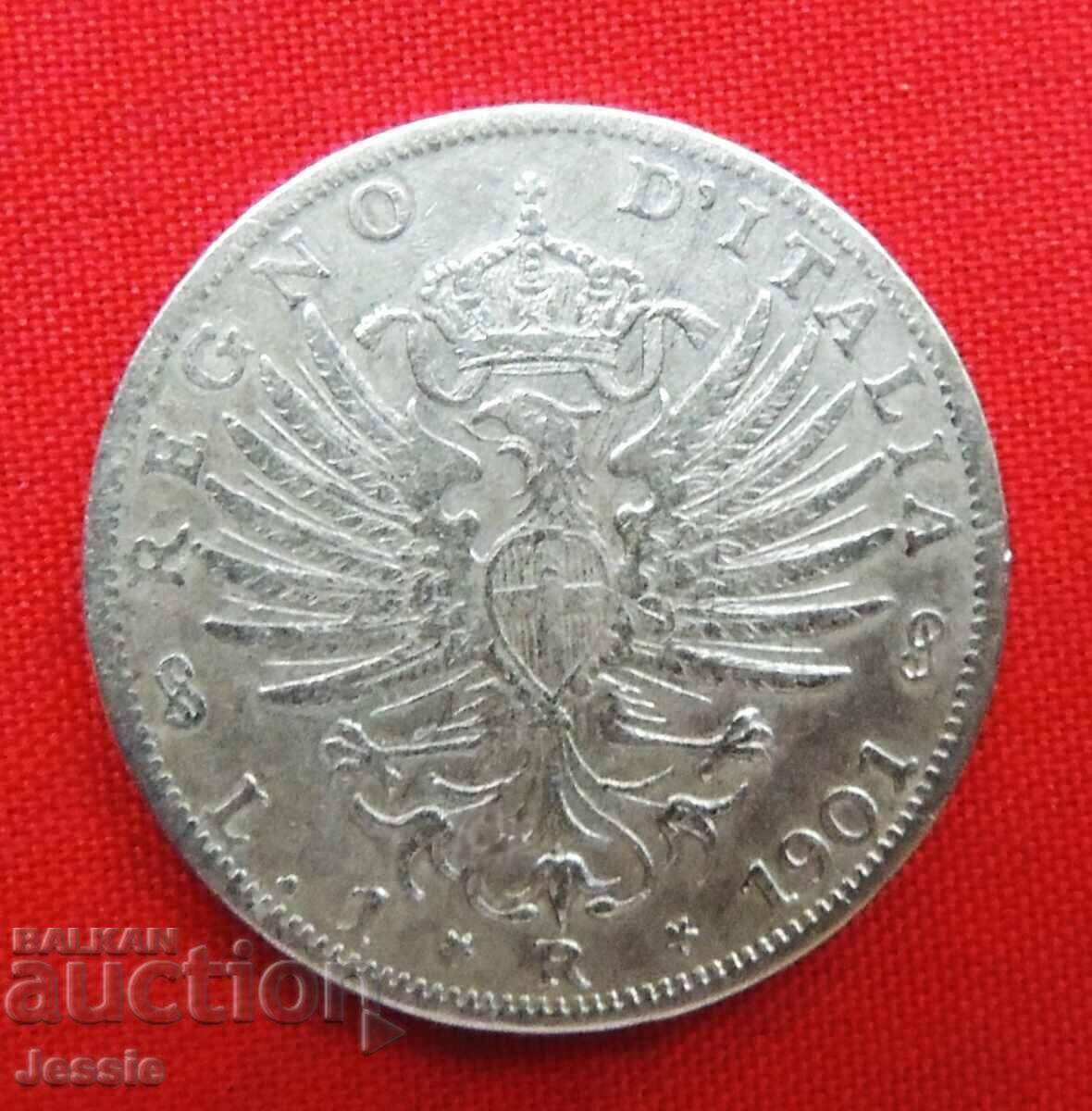1 лира1901 R Италия сребро