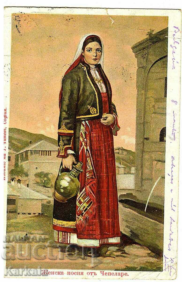 rare royal color card female costume from Chepelare