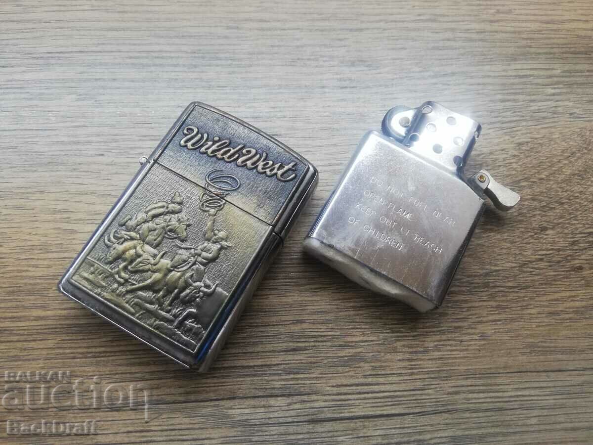 Delivery of Gasoline Zippo Lighter, Zippo Wild West, Cowboy, Rodeo, Horses Delivery of Gasoline Zippo Lighter, Zippo Wild West, Cowboy, Rodeo, Horses