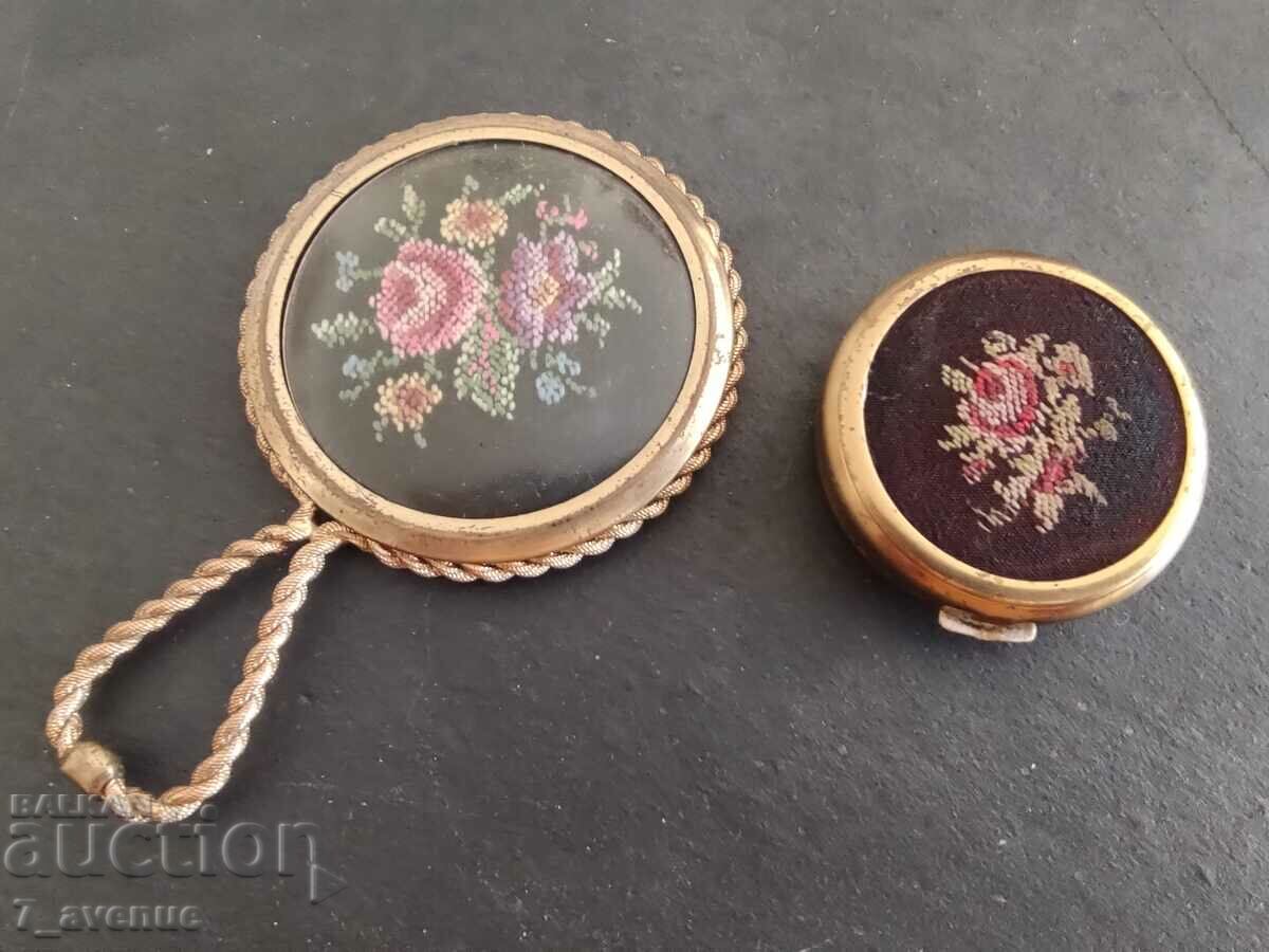 Mirror and trinket box, tapestry, rose, 09/29/24