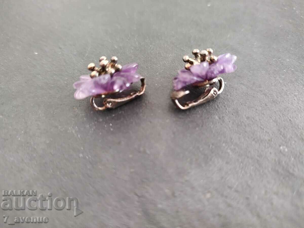 Auction Earrings - interesting, amethyst silver,, Grosse, 29.09.24 Auction Earrings - interesting, amethyst silver,, Grosse, 29.09.24