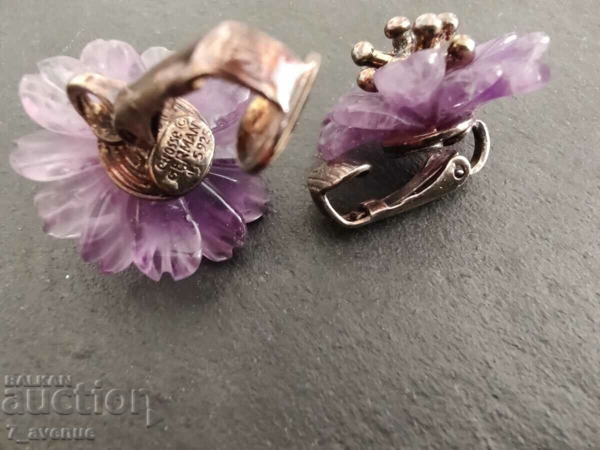 Earrings - interesting, amethyst silver,, Grosse, 29.09.24 - 5 Earrings - interesting, amethyst silver,, Grosse, 29.09.24 - 5