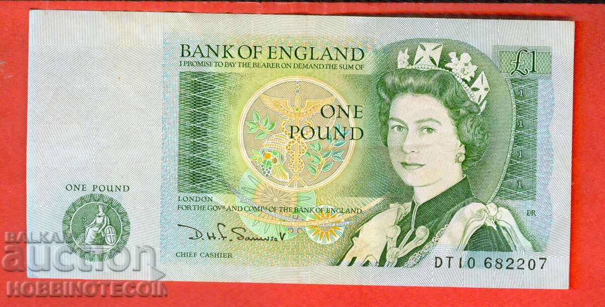 ENGLAND GREAT BRITAIN 1 Pound issue issue 197 signature 1