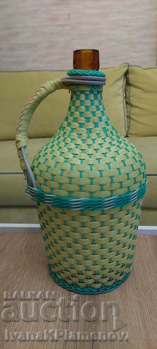 Auction Damajana knitted retro height 40cm Auction Damajana knitted retro height 40cm