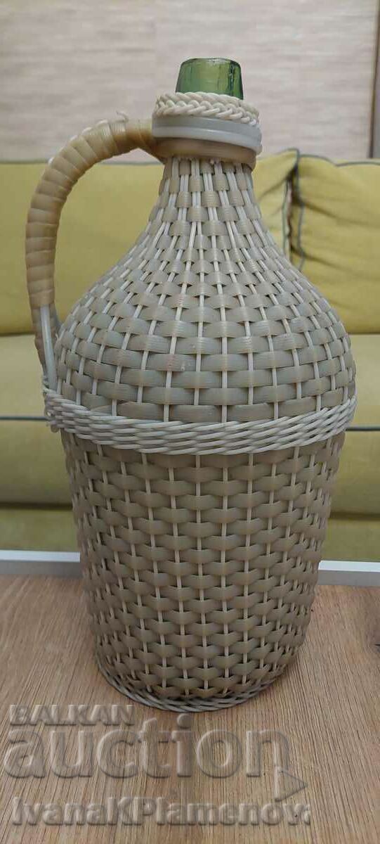 Δημοπρασία Damajana πλεκτό ρετρό ύψος 40cm Δημοπρασία Damajana πλεκτό ρετρό ύψος 40cm