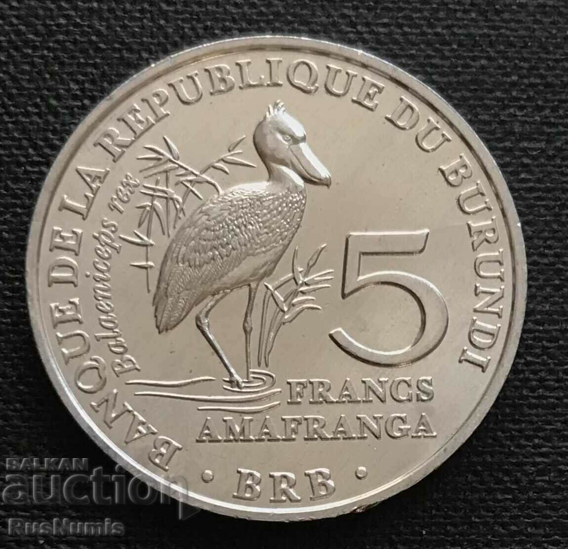 Burundi.5 franci 2014.Balaeniceps rex.UNC.