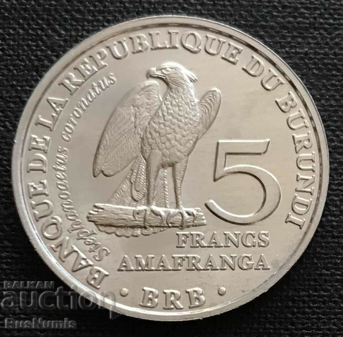 Μπουρούντι.5 φράγκα 2014.Stephanoaetus coronatus.UNC.