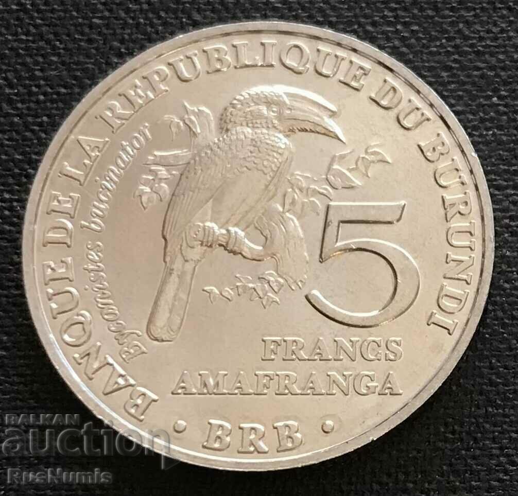 Burundi.5 francs 2014.Bycanistes bucinator.UNC.