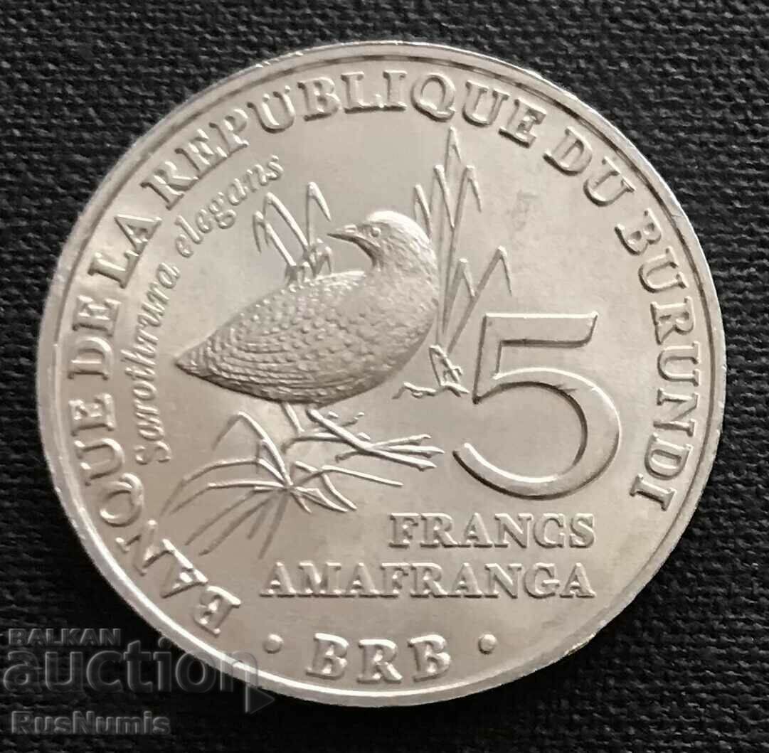 Burundi.5 franci 2014.Sarothura elegans.UNC.