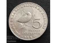 Burundi.5 francs 2014.Sarothrura elegans.UNC.