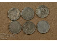 6 Ferdinand Coins 50 cents 1883 1891 1910 1912 1913