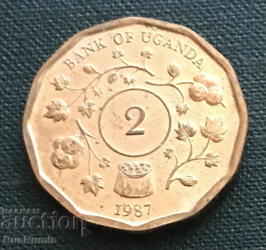 Uganda. 2 shillings 1987 UNC. with price 5.00 BGN | € 2.56 Uganda. 2 shillings 1987 UNC. with price 5.00 BGN | € 2.56