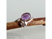 5063 Adjustable Silver Ring with Amethyst