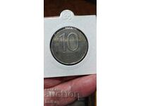 10 LEVA 1992 - PINCHED/ERASED/ON THE OBVERSE!!!