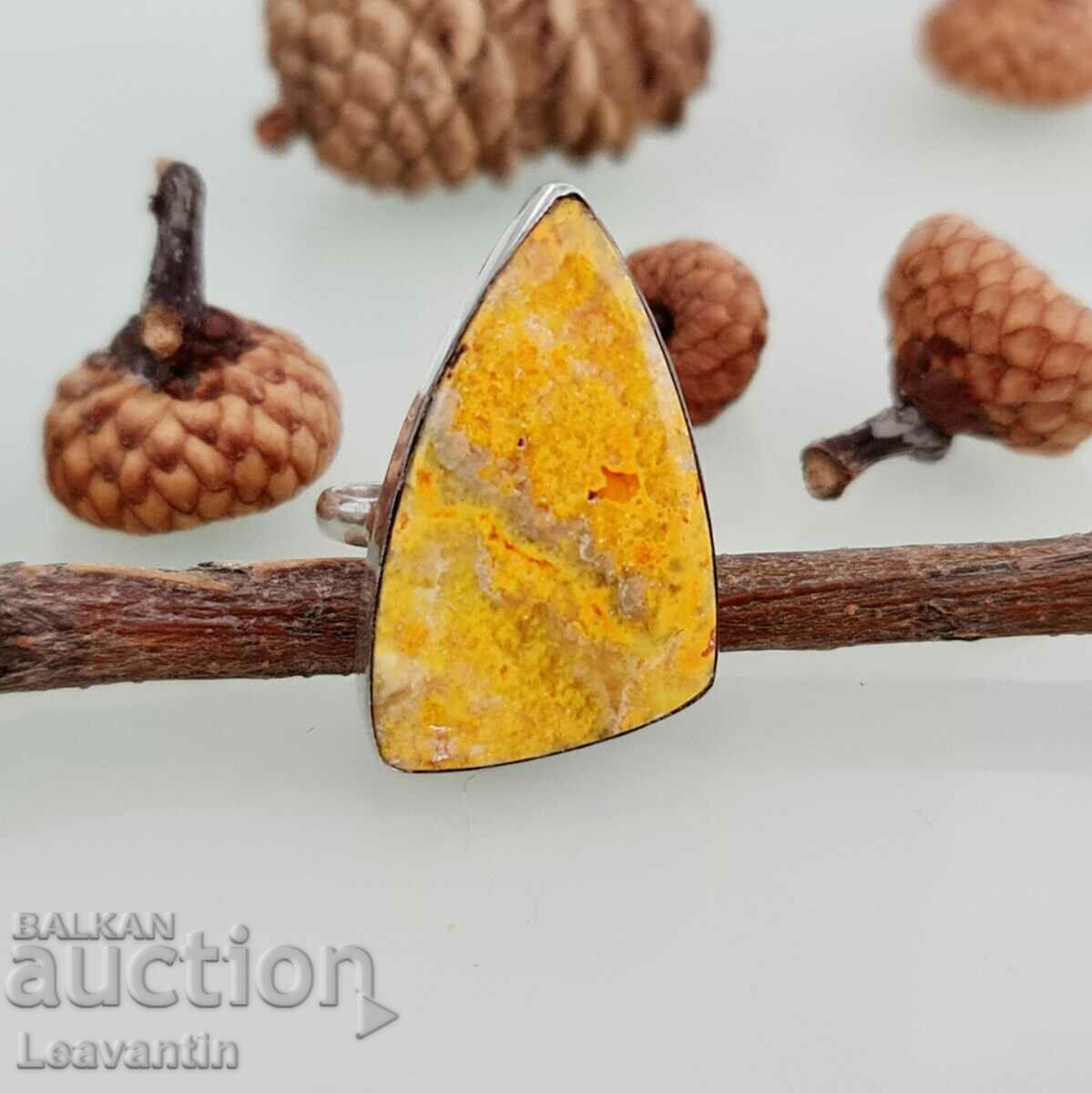 Ασημένιο δαχτυλίδι 5090 με Bee Jasper