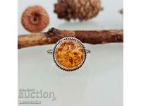 5099 Silver ring with Amber