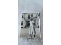 Photo Belene A woman in front of Father Paisii National School 1953