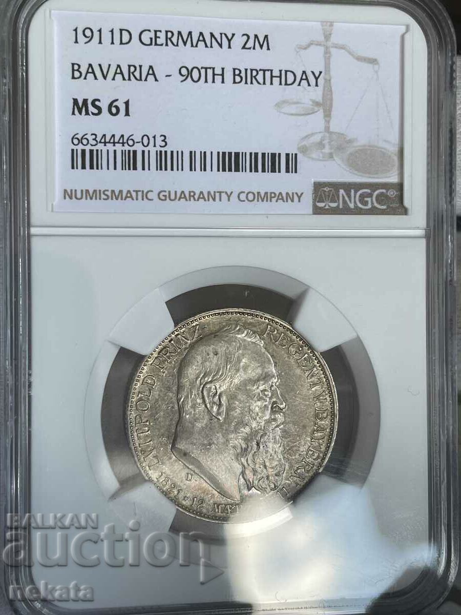 2 γραμματόσημα 1911 Bavaria NGC MS61