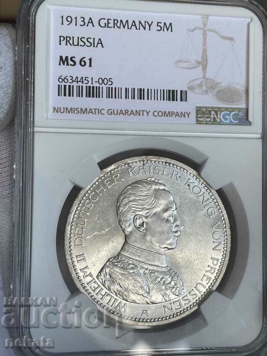 5 timbre 1913 Prusia NGC MS61