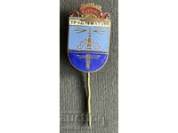 38534 Bulgaria sign coat of arms city of Burgas Labor and Culture enamel