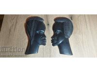 Wood carving pana Africa two figures array