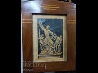 Framed etching, ink - signed - Laocoon!