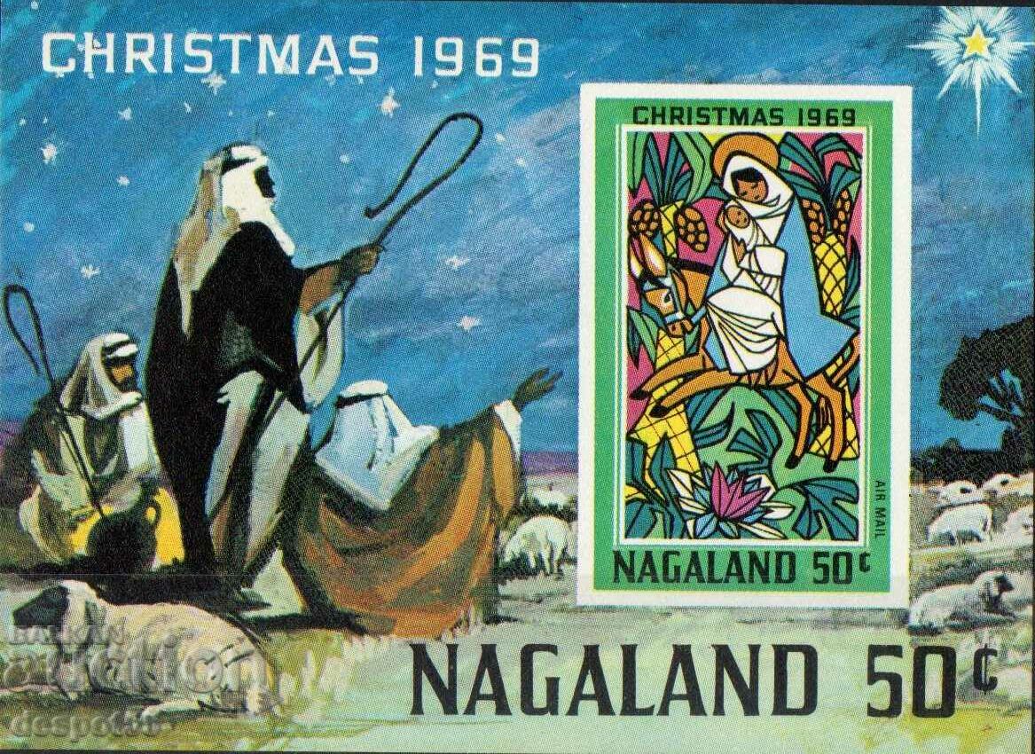 1969. Nagaland - India. Crăciun. Bloc. ȘTAMBLA ILEGALĂ.