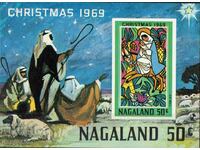 1969. Nagaland - India. Crăciun. Bloc. ȘTAMBLA ILEGALĂ.