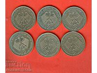 GERMANY GERMANY 6 x 2 M issue 1979 1992 1989 1994 1986 1976