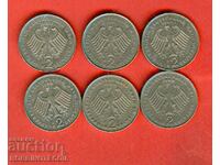 GERMANY GERMANY 6 x 2 M issue 1988 1991 1991 1994 1970 1969