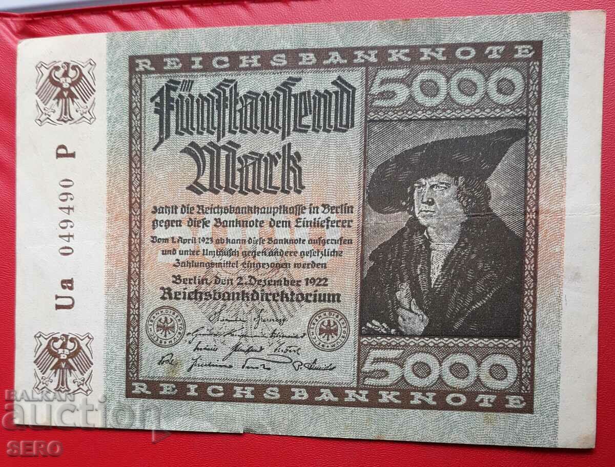 Banknote-Germany-5000 marks 1922