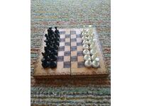 Small wooden chess with plasma figures