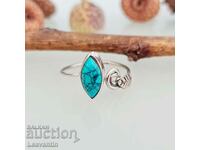 5101 Adjustable Silver Ring with Turquoise