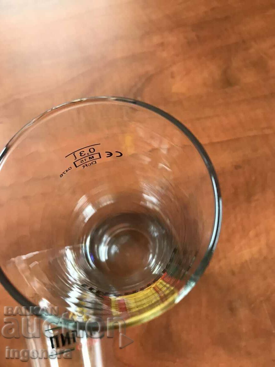 GLASS BEER MUG ADVERTISING GLASS-2 PCS - 5 GLASS BEER MUG ADVERTISING GLASS-2 PCS - 5