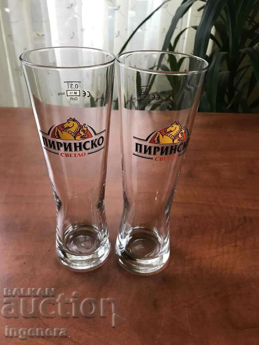 GLASS BEER MUG ADVERTISING GLASS-2 PCS