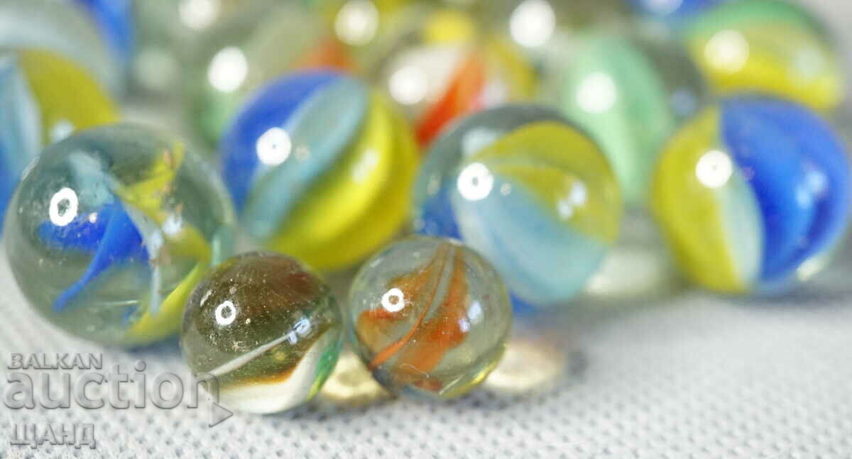 Auction  Lot 23 Old multi-colored glass balls