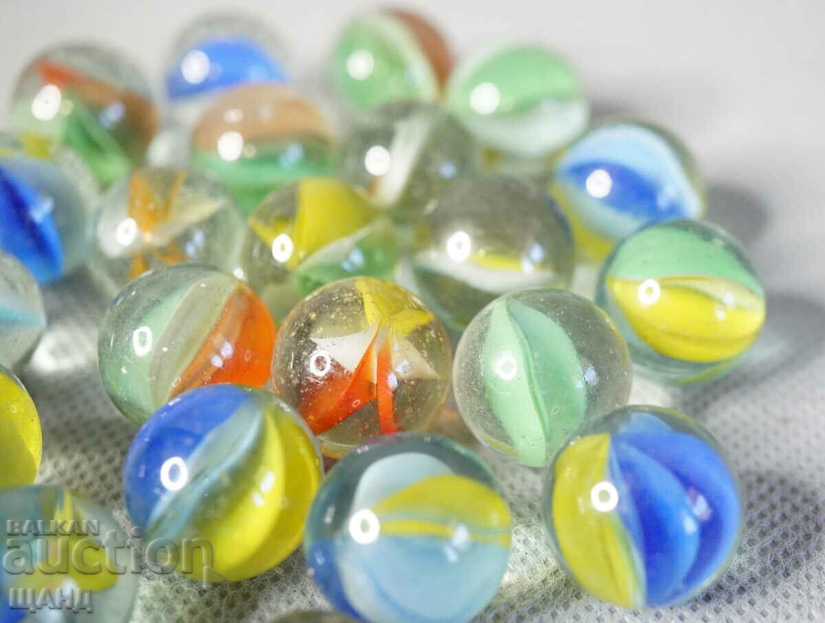 Delivery of Lot 23 Old multi-colored glass balls