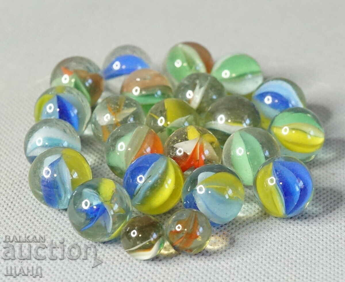 Lot 23 Old multi-colored glass balls