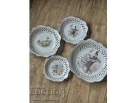 Set of beautiful geisha plates, porcelain