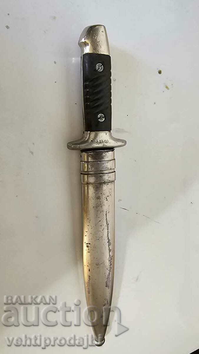 Military knife with metal handle